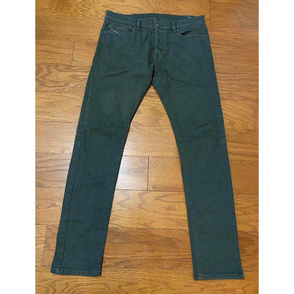 Diesel D-Luster Jeans Mens 33x32 (34x32) Green Stretch Slim Denim Button